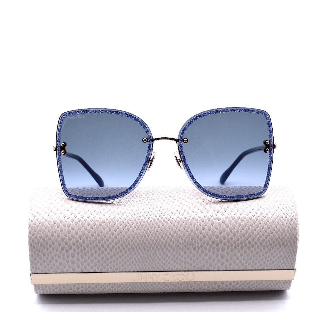 JIMMY CHOO LETI/S LKS GOLD BLUE AUTHENTIC SUNGLASSES - Picture 12 of 14